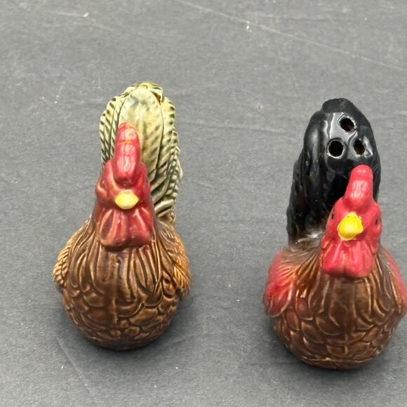 Vintage Ceramic Rooster Salt & Pepper Shakers‎ Set  Farmhouse Rustic Country - Picture 5 of 10